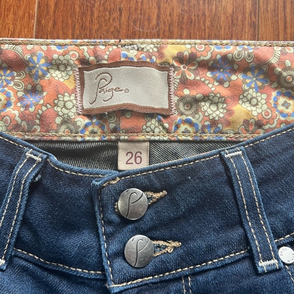 Paige H.H. Boot Cut Dark Blue Mid Rise Stretch Denim Jeans Size 26 - Picture 3 of 9